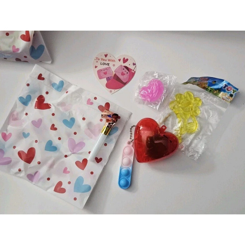 Valentine's Day Exchange 10 Squeeze Toys With Valentines Tag Sensory Fidget Toys